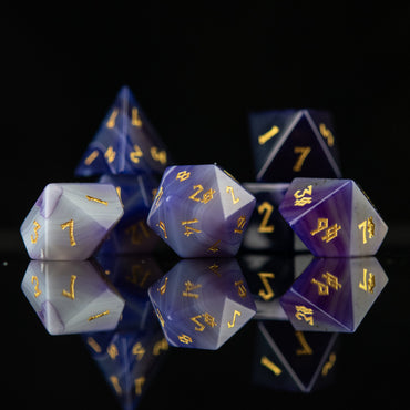 Purple Agate Stone Dice Set (ONLINE ORDER ONLY)