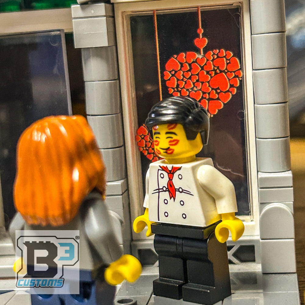 2 Hearts, Valentine's Day 4x6 Glass Window made with LEGO part - B3 Customs (Online Order Only)