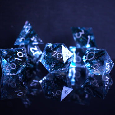 Dark Tide Sharp-Edged Resin Dice Set (ONLINE ORDER ONLY)