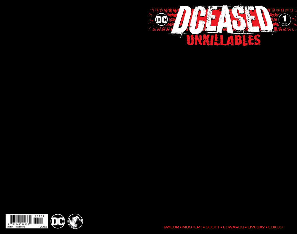 Dceased Unkillables #1 (Of 3) Unknown Comics Black Blank Exclusive Var (02/19/2020) (Online Only)