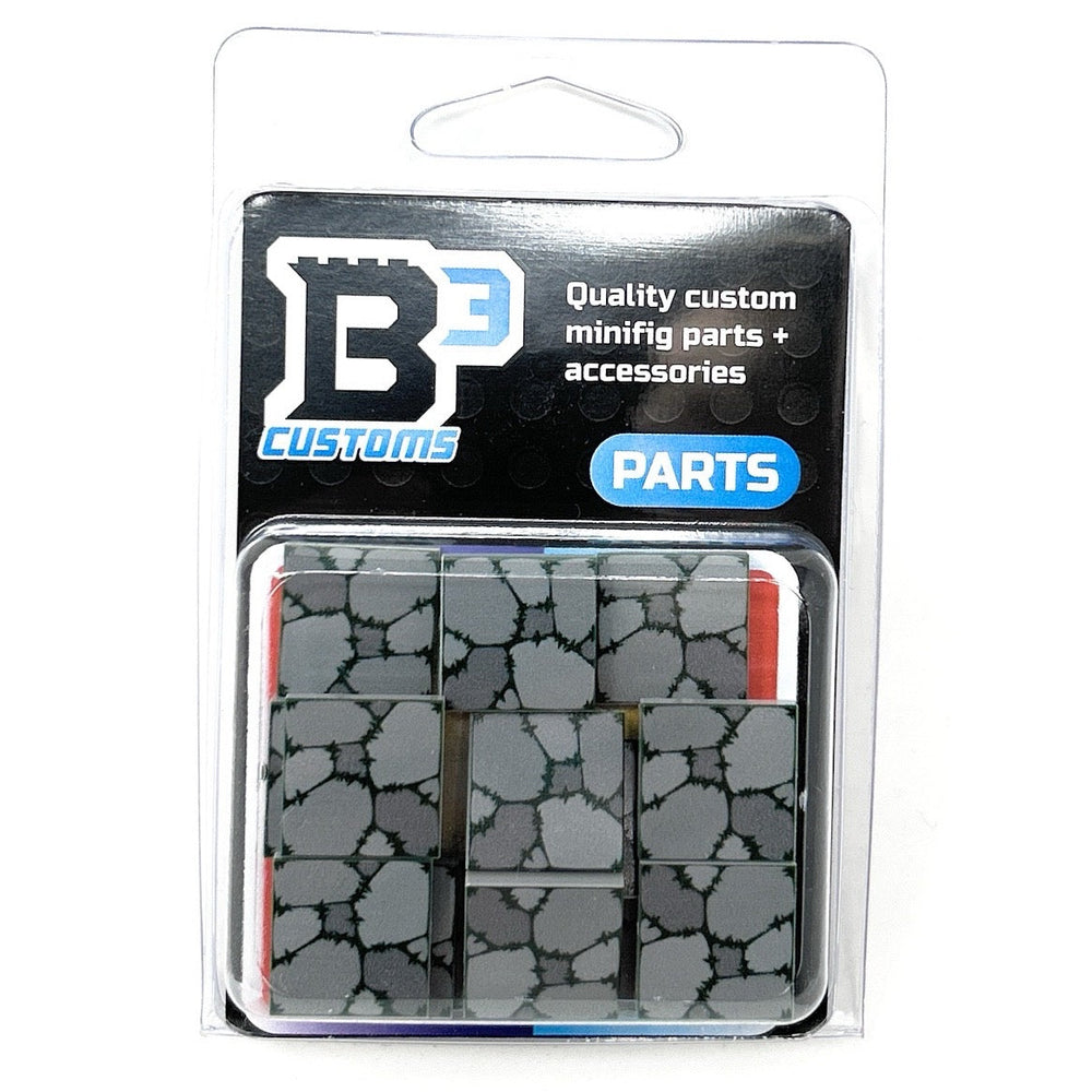 B3 Customs Cobblestone (Plant Overgrowth) Tile Part Pack (20 Tiles) made with LEGO parts (Online Order Only)