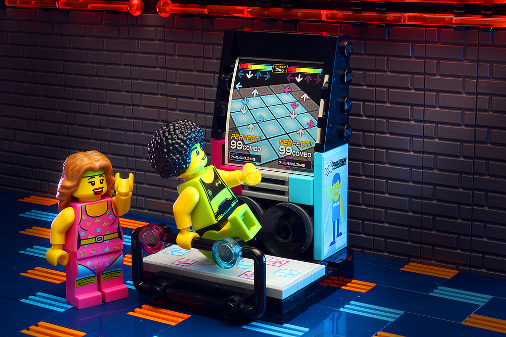 Arcade Dance Machine Minifig Building Set made using LEGO parts - B3 Customs (Online Order Only)