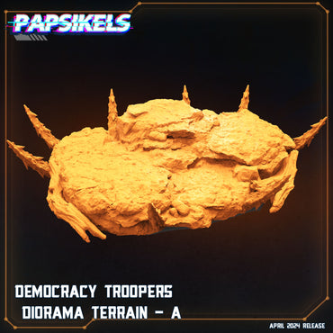 3D Printed Papsikels Democracy Troopers Diorama Terrain A Democracy Troopers SciFi Set 28mm 32mm (Online Only)
