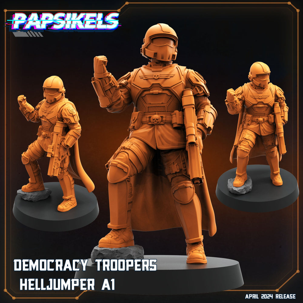 3D Printed Papsikels Democracy Troopers SciFi Set Democracy Troopers Helljumper Set 28mm 32mm (Online Only)