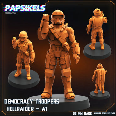 3D Printed Papsikels Democracy Troopers Hellraider Set August 2024 Scifi 28mm 32mm (Online Only)
