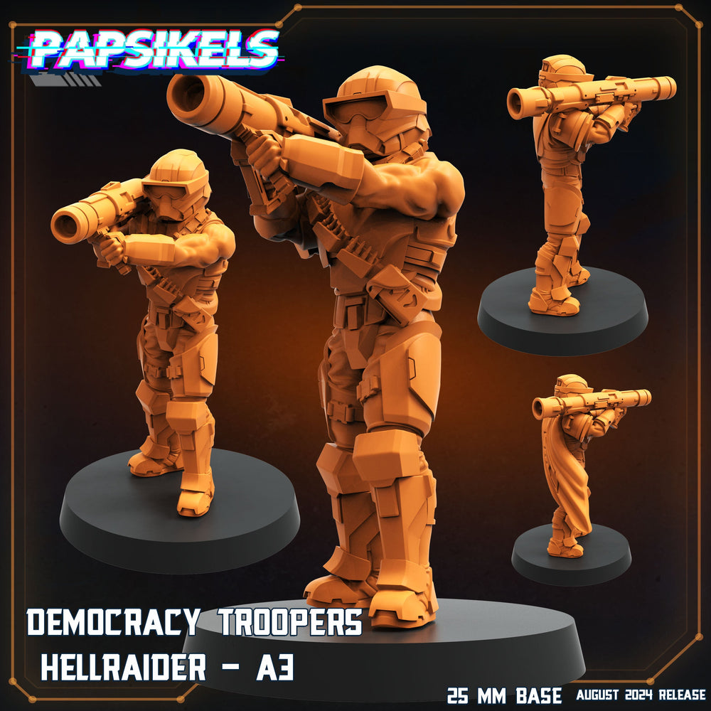 3D Printed Papsikels Democracy Troopers Hellraider Set August 2024 Scifi 28mm 32mm (Online Only)