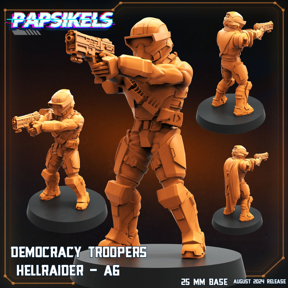 3D Printed Papsikels Democracy Troopers Hellraider Set August 2024 Scifi 28mm 32mm (Online Only)
