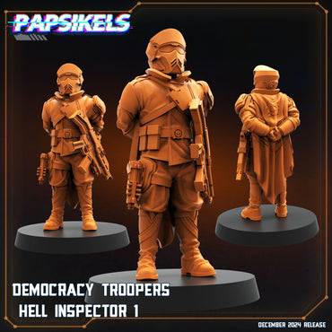 3D Printed Papsikels Democracy Troopers Hell Inspector Dec. 2024 SciFi 28mm 32mm (Online Only)