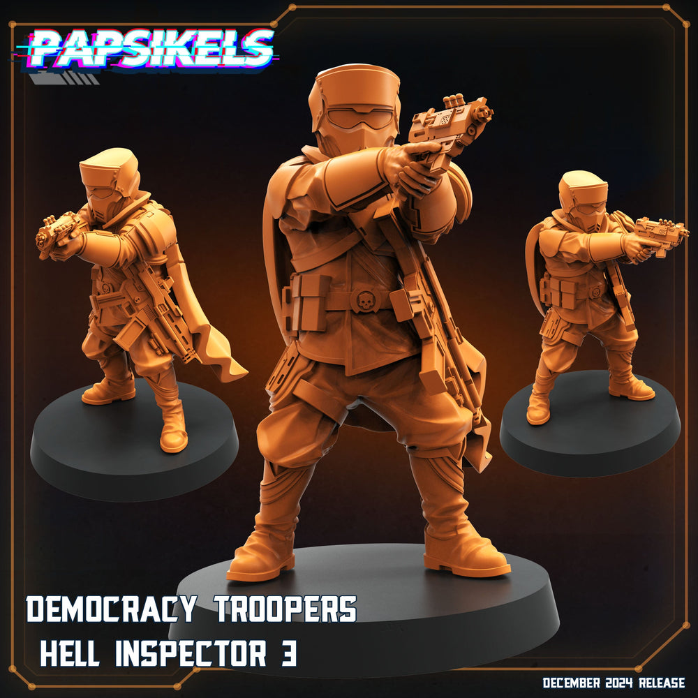3D Printed Papsikels Democracy Troopers Hell Inspector Dec. 2024 SciFi 28mm 32mm (Online Only)