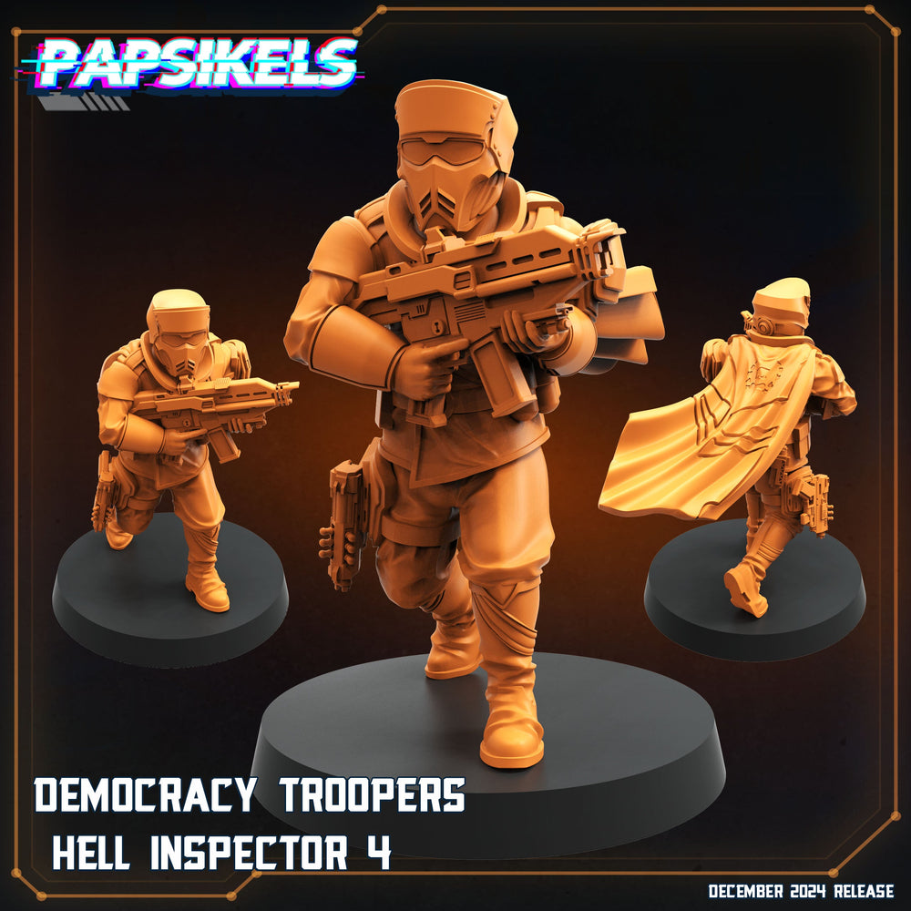 3D Printed Papsikels Democracy Troopers Hell Inspector Dec. 2024 SciFi 28mm 32mm (Online Only)