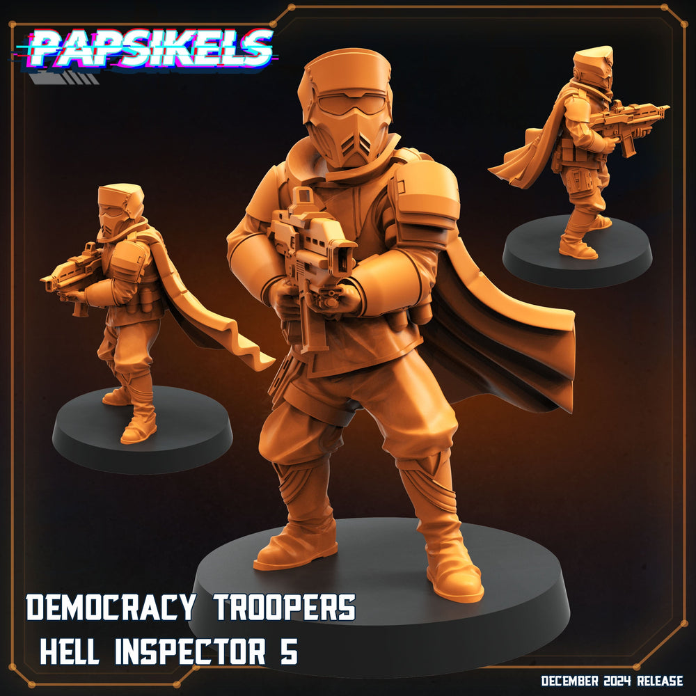 3D Printed Papsikels Democracy Troopers Hell Inspector Dec. 2024 SciFi 28mm 32mm (Online Only)