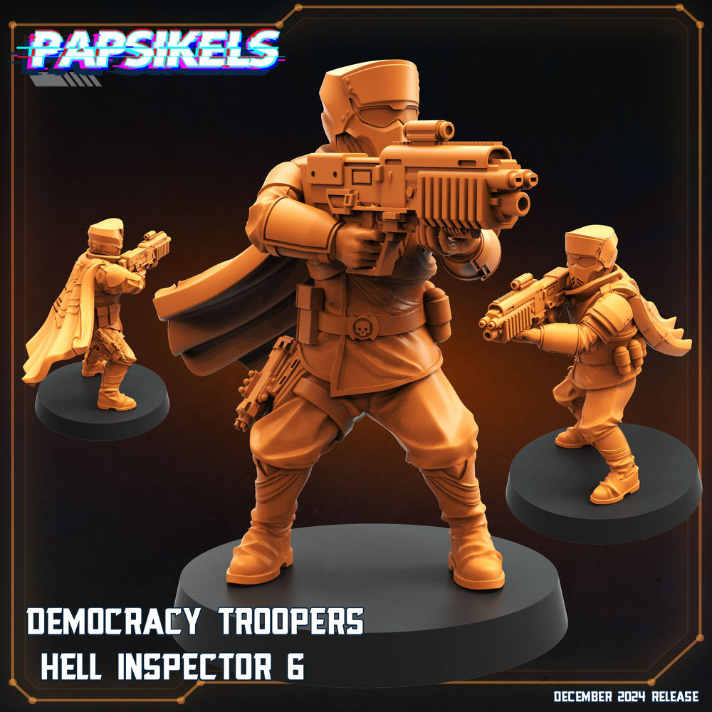 3D Printed Papsikels Democracy Troopers Hell Inspector Dec. 2024 SciFi 28mm 32mm (Online Only)