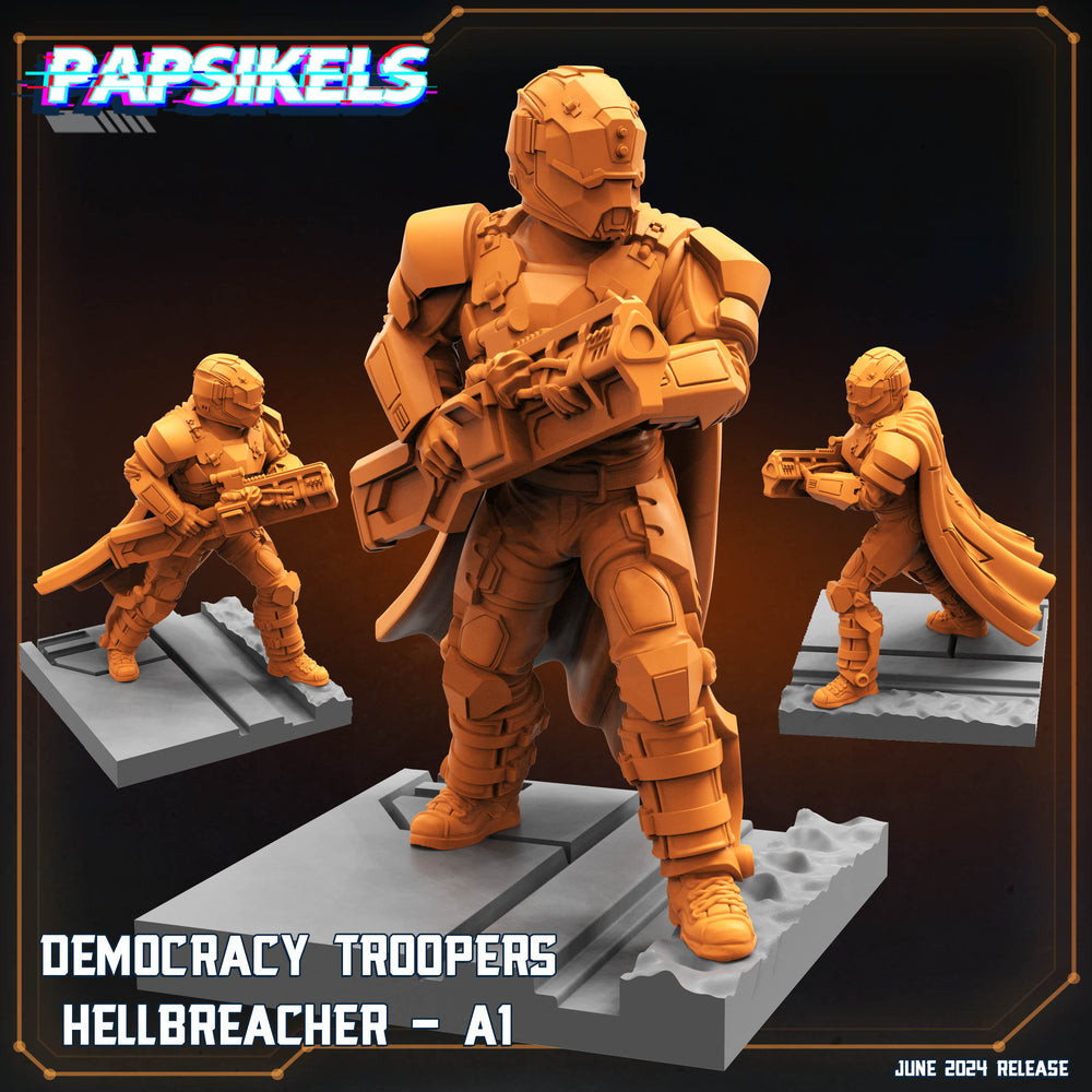 3D Printed Papsikels Democracy Trooper Hellbreacher A1 JUNE 2024 SCIFI 28mm 32mm (Online Only)