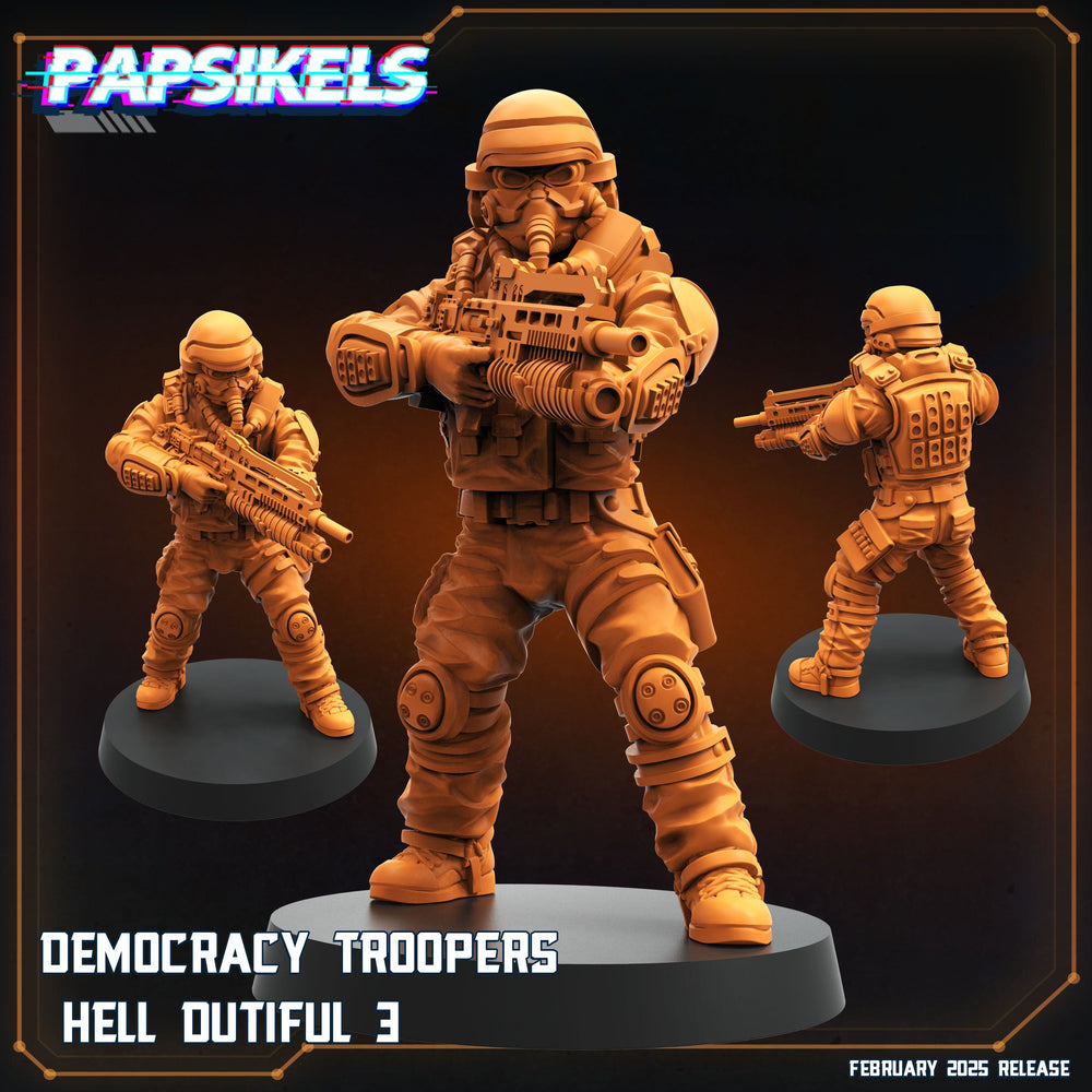 3D Printed Papsikels Democracy Trooper Hell Dutiful February 2025 Scifi 28mm 32mm (Online Only)