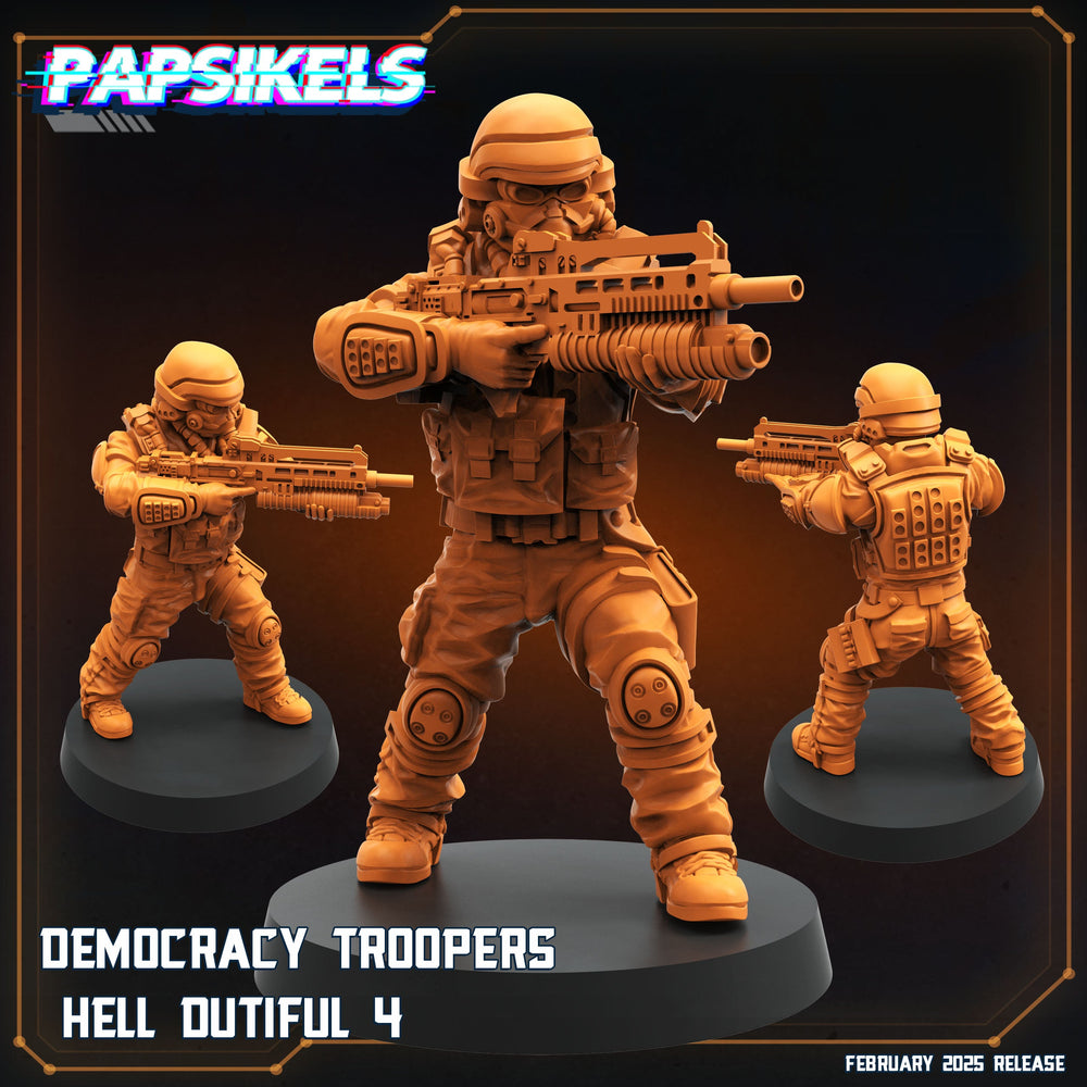 3D Printed Papsikels Democracy Trooper Hell Dutiful February 2025 Scifi 28mm 32mm (Online Only)