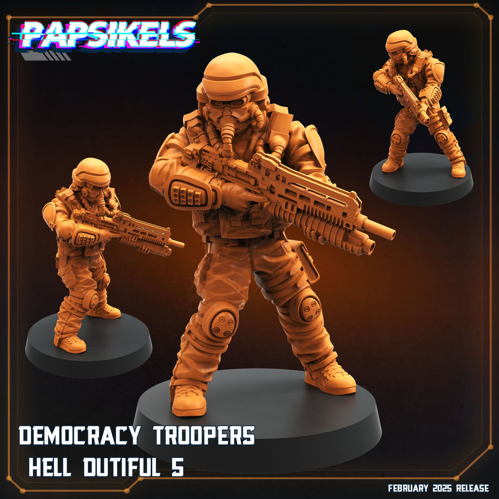 3D Printed Papsikels Democracy Trooper Hell Dutiful February 2025 Scifi 28mm 32mm (Online Only)