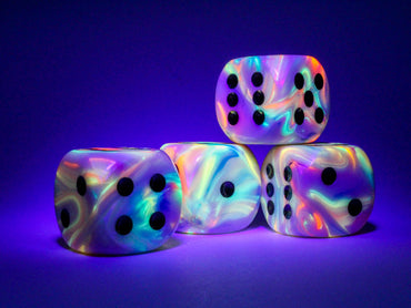 Festive® 30mm w/pips Circus™/black d6 Dice (sold per die)