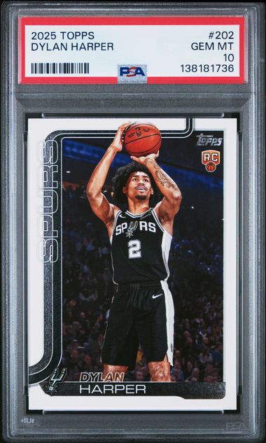 Graded 2025 Topps Dylan Harper #202 Rookie RC Basketball Card PSA 10 Gem Mint (ONLINE ORDER ONLY)