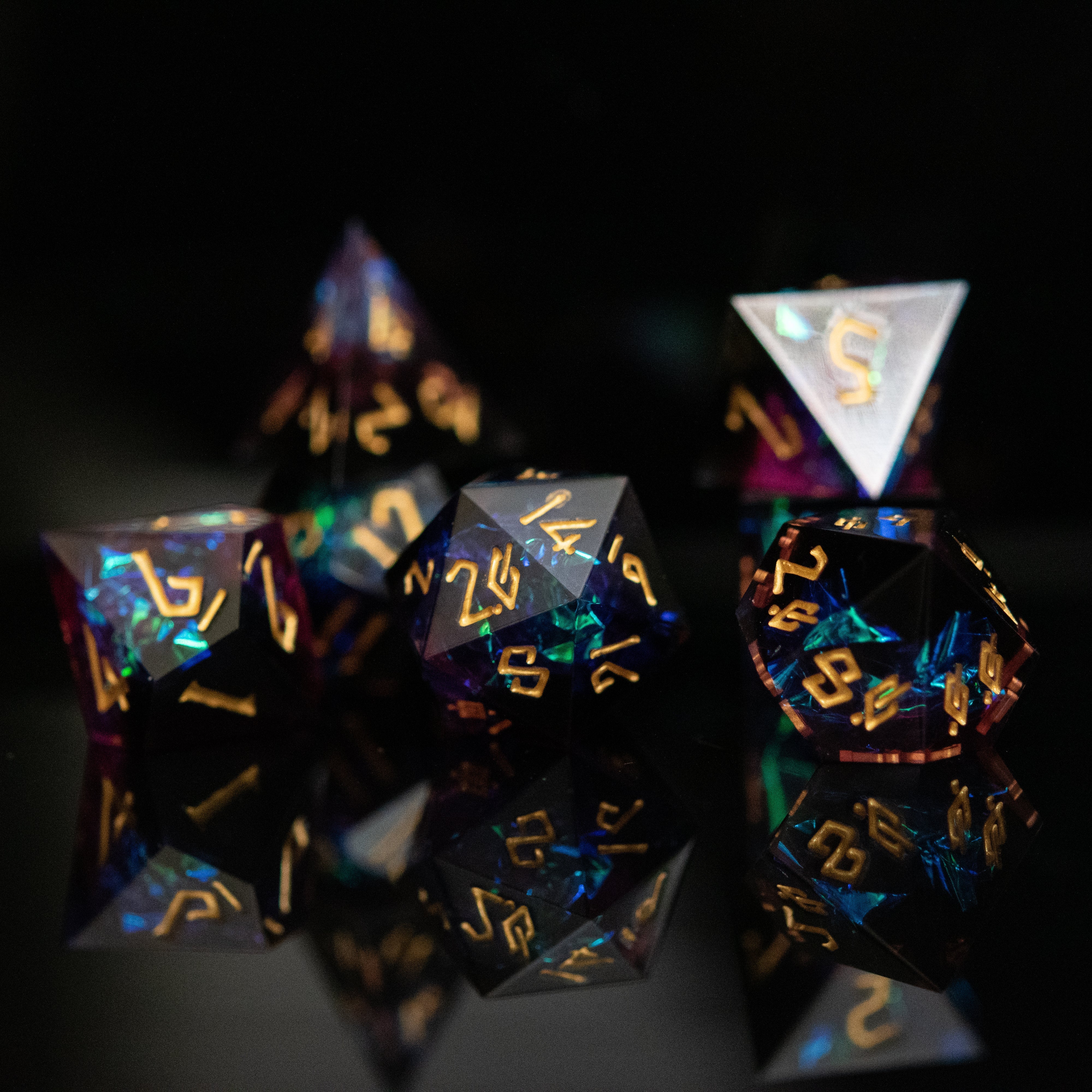 Disenchanted Sharp-Edged Resin Dice Set (ONLINE ORDER ONLY)