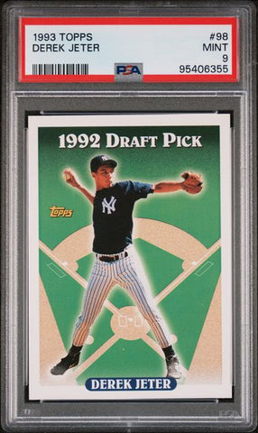Graded 1993 Topps Derek Jeter #98 Rookie RC Baseball Card PSA 9 Mint (ONLINE ORDER ONLY)