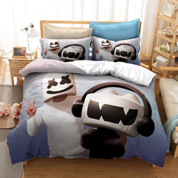 DJ Marshmello Cosplay Bedding Set Quilt Covers Without Filler (Online Order Only)