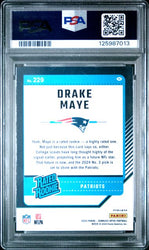 Graded 2024 Panini Donruss Optic Blue Hyper Drake Maye #229 Rookie RC Football Card PSA 10 Gem Mint (ONLINE ORDER ONLY)