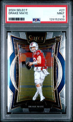 Graded 2024 Panini Select Drake Maye #27 Rookie RC Football Card PSA 9 Mint (ONLINE ORDER ONLY)