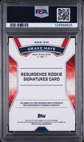 Graded 2024 Topps Resurgence Drake Maye #RRSDM /249 Aqua Surge Auto Rookie RC Football Card PSA 9 Mint (ONLINE ORDER ONLY)