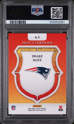 Graded 2024 Select Select Certified Rookie Drake Maye #3 Rookie RC Football Card PSA 9 Mint (ONLINE ORDER ONLY)