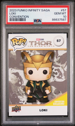 2023 UPPER DECK FUNKO POP MARVEL  LOKI CONVENTION #57  PSA 10 (Online Order Only)