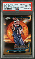 Graded 2024 Topps Cosmic Chrome Drake Maye #DM Planetary Pursuit Venus Rookie RC Football Card PSA 10 Gem Mint (ONLINE ORDER ONLY)