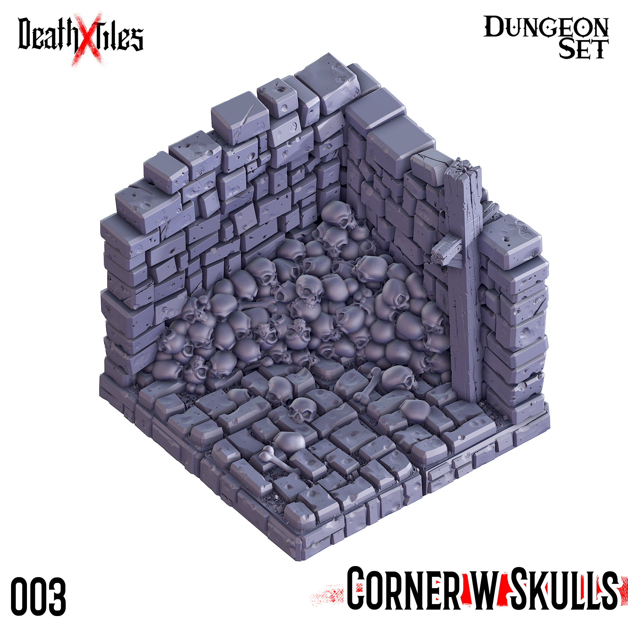 3D Printed Cast n Play Death x Tiles Corner Walls Set 28mm 32mm D&D (Online Only)