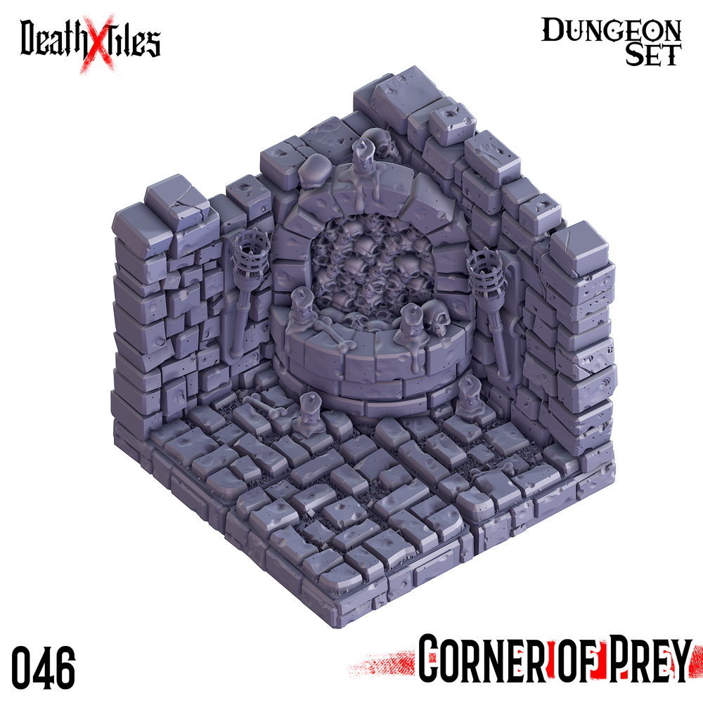 3D Printed Cast n Play Death x Tiles Corner Walls Set 28mm 32mm D&D (Online Only)