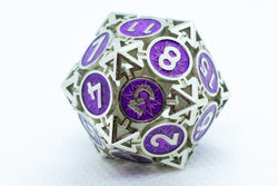 Guardian Silver w/Purple Deadly Arrow Dice | 7-Dice RPG Set High Visibility (Online Only)