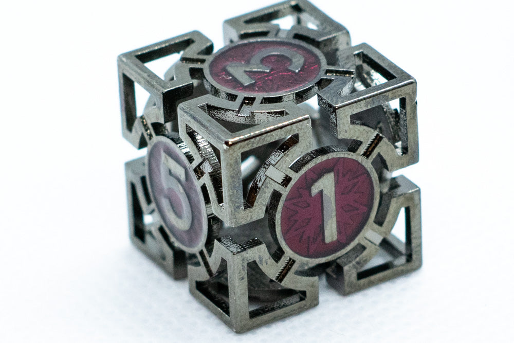 Single d6/d20 Black w/Maroon Deadly Arrow Dice (Online Only)