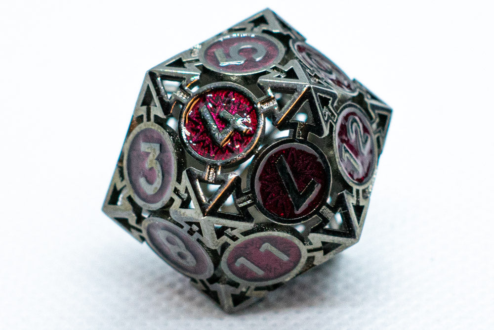 Single d6/d20 Black w/Maroon Deadly Arrow Dice (Online Only)