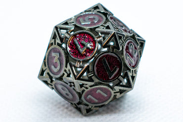 Single d6/d20 Black w/Maroon Deadly Arrow Dice (Online Only)