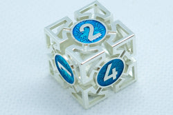 Tritan Silver w/Blue Deadly Arrow Dice | 7-Dice RPG Set High Visibility (Online Only)