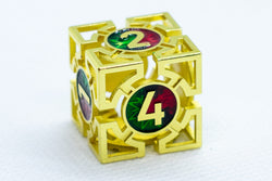 Gold w/Red-Green Deadly Arrow Dice | 7-Dice RPG Set High Visibility (Online Only)
