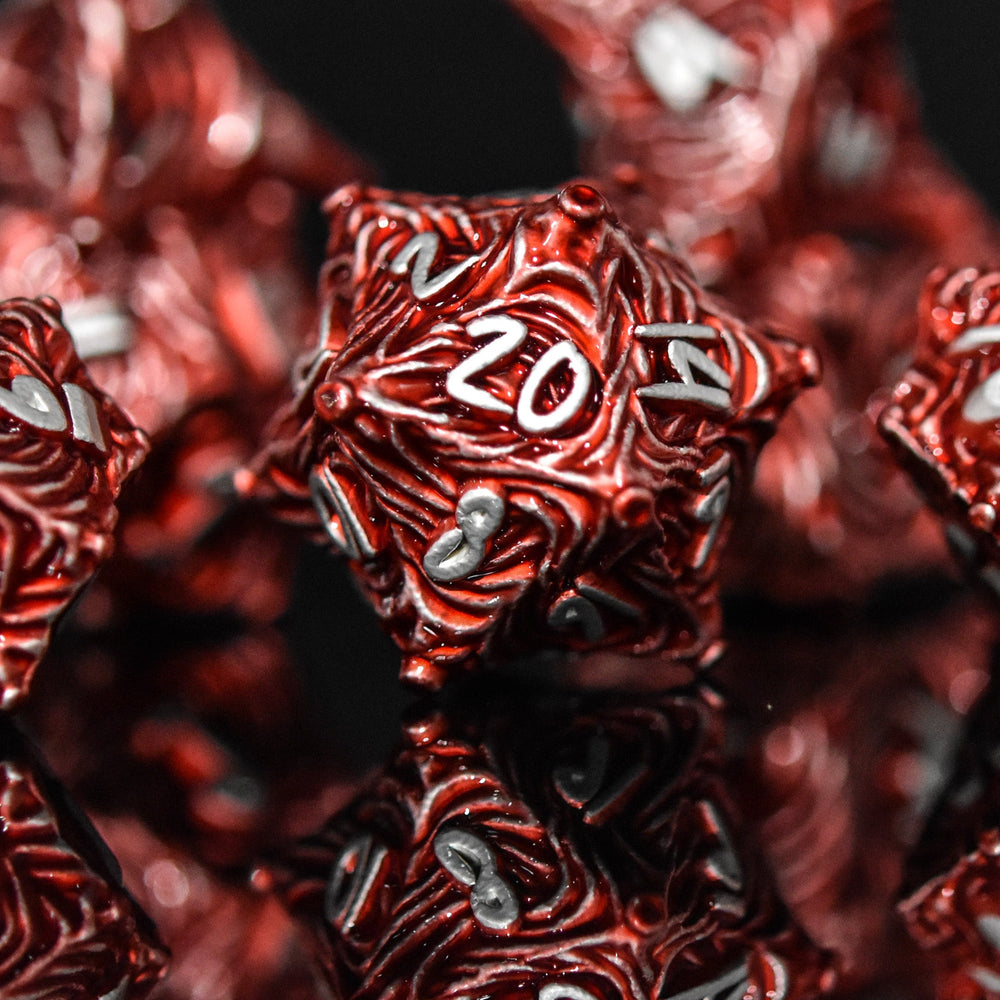 Vortex Warp Metal Dice Set - Red (ONLINE ORDER ONLY)
