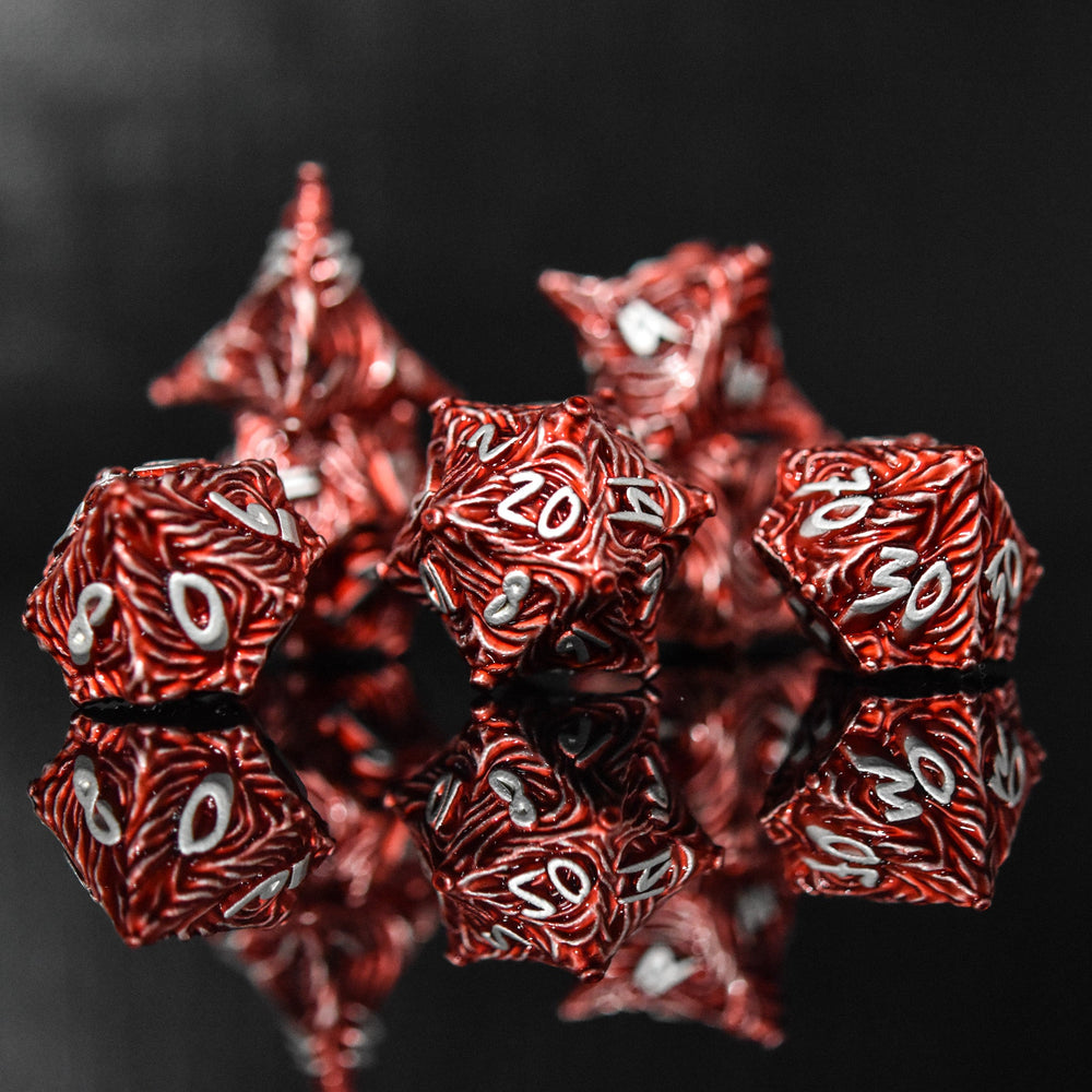 Vortex Warp Metal Dice Set - Red (ONLINE ORDER ONLY)