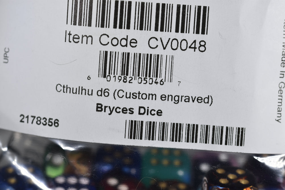 Cthulhu d6 Pipped Dice | Custom Dice Featuring Cthulhu on the '1' (sold per piece) (Online Only)