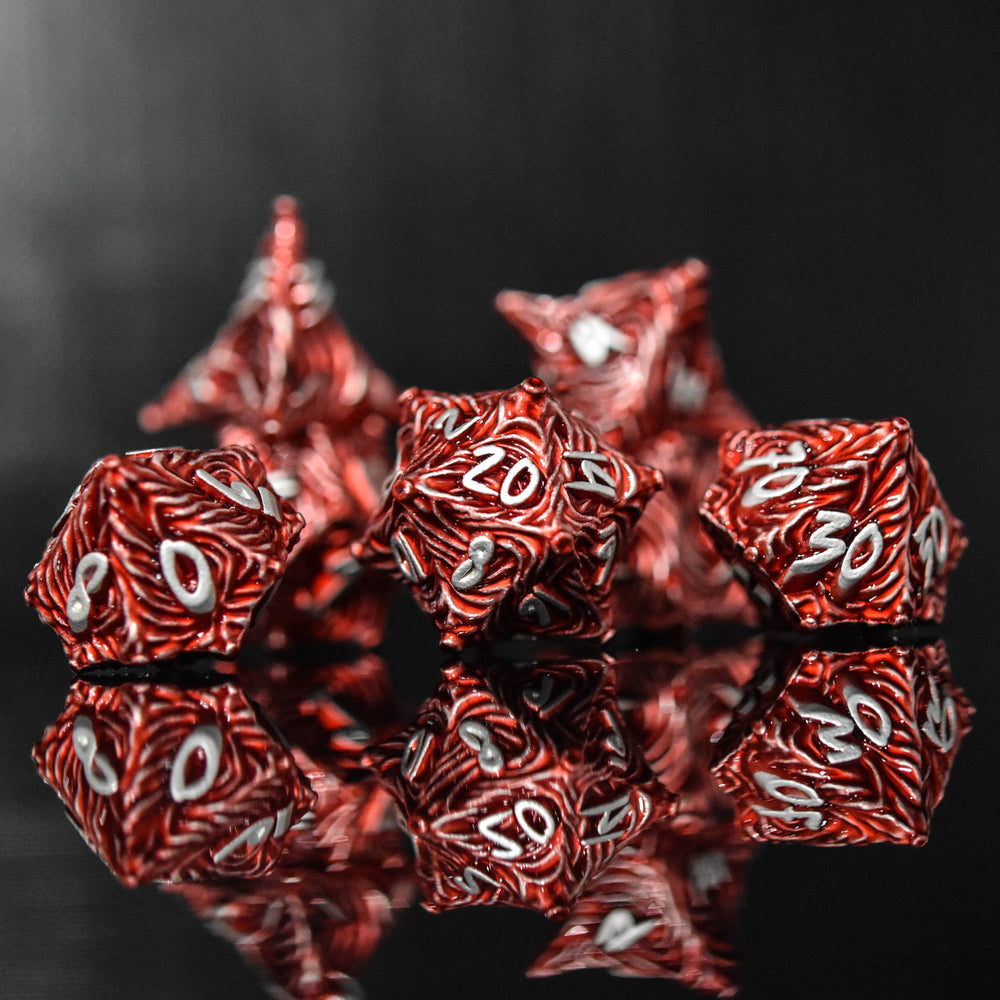 Vortex Warp Metal Dice Set - Red (ONLINE ORDER ONLY)