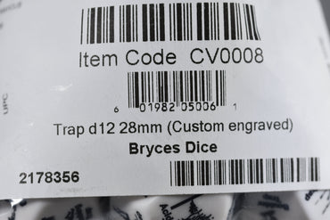 Chessex Opaque White Trap d12 - 28mm Adventure Dice with 12 Unique Traps (Online Only)