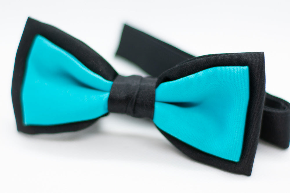 Black w/blue Bowtie Adjustable Formal Wedding Party Necktie Bow Tie Tuxedo (Online Only)