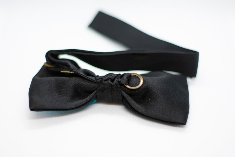 Black w/blue Bowtie Adjustable Formal Wedding Party Necktie Bow Tie Tuxedo (Online Only)