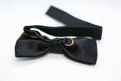 Black w/blue Bowtie Adjustable Formal Wedding Party Necktie Bow Tie Tuxedo (Online Only)