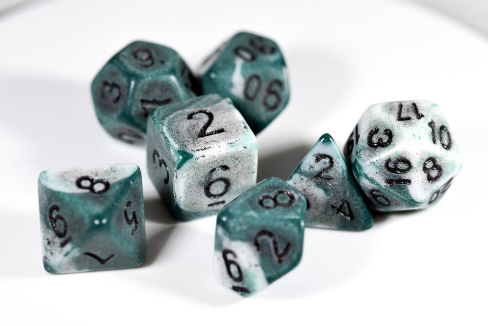 Blend Green/White Ancient 7-Dice Set (Online Only)