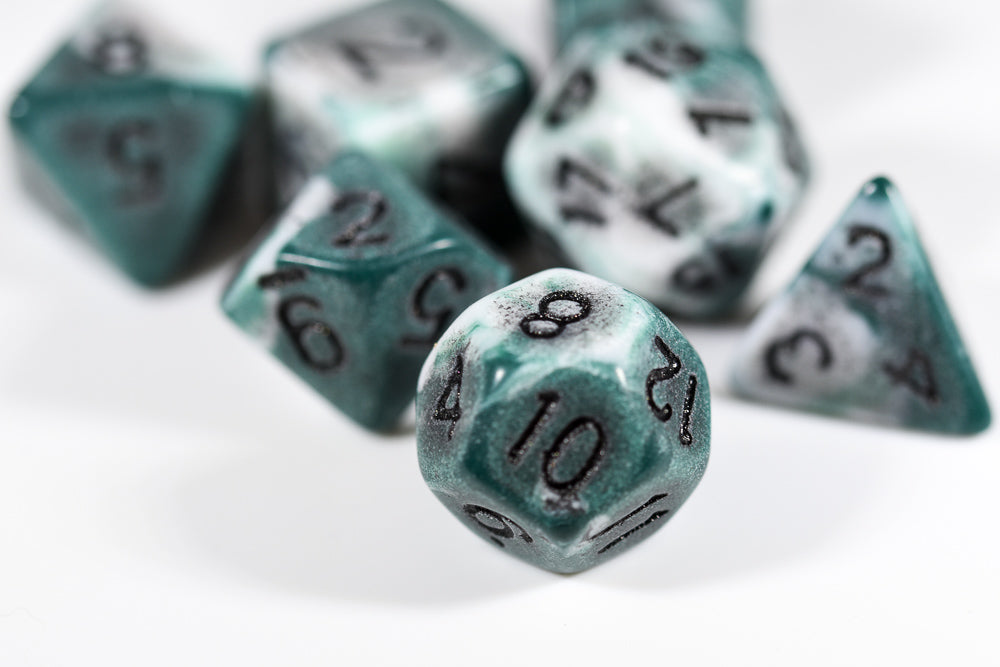 Blend Green/White Ancient 7-Dice Set (Online Only)