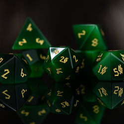 Green Cat's Eye Stone Dice Set (ONLINE ORDER ONLY)